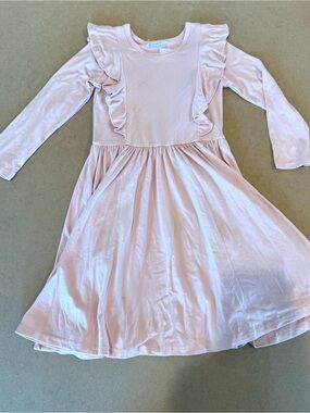 Dot Dot Smile Pale Pink Long Sleeve Ruffle Dress